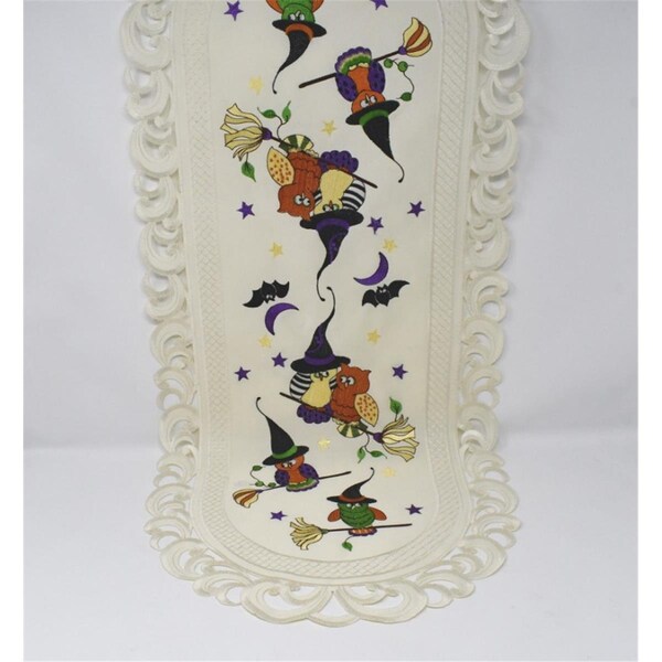 Sinobrite 14 x 28 in. Halloween Owl Table Runner - H9370-14X28