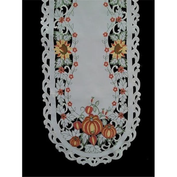 Sinobrite Sinobrite H7855-P Pumpkin Oval Runner; 16 x 36 in. - H7855/P(16X36)