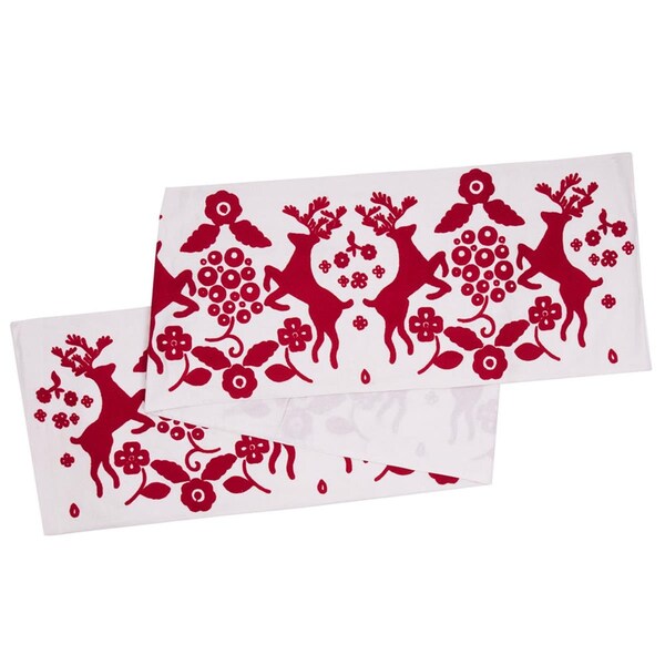 Vickerman 12 x 60 in. Scandia Christmas Table Runner - White - QTX17233