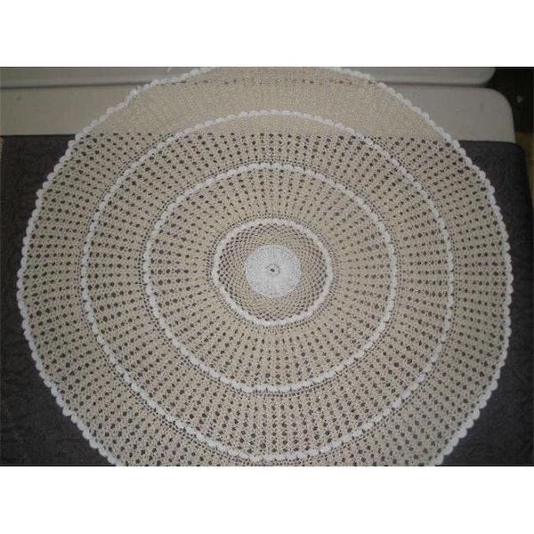Tapestry Trading Tapestry Trading NL-14W12 12 in. Handmade Indian Crochet Doily; Ivory - NL-14W12