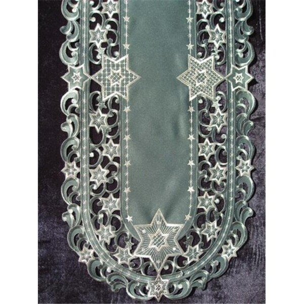 Sinobrite Sinobrite H9100-G Gold Star on Green Round Doily; 16 in. - H9100/G(016)