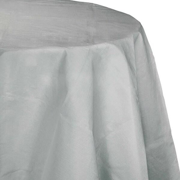 Touch Of Color Shimmering Silver Octy Round Tablecloth, 82", 12PK - 923281