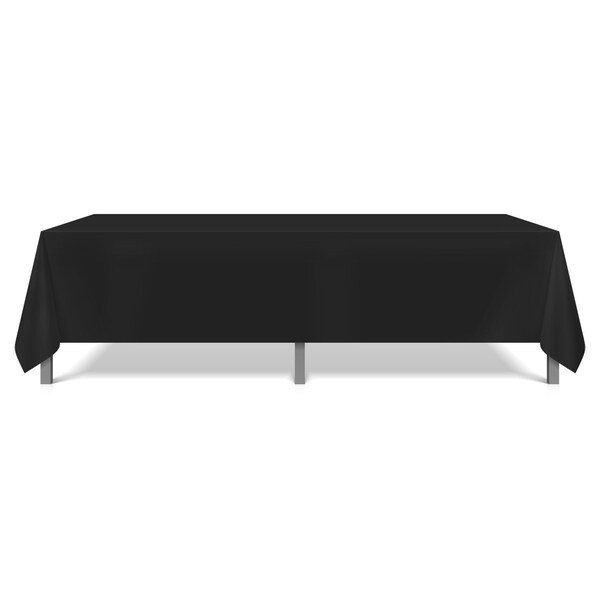 Monarch Tablecloths 52 x 114 Black , 6PK - TL-52X114-BLACK