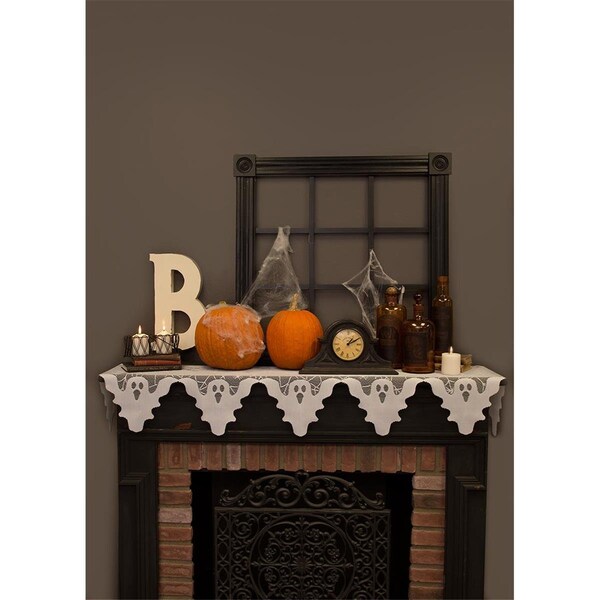 Heritage Lace 20 x 82 in. Ghost Mantle Scarf - GH-2082MSW