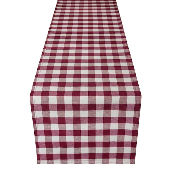 Achim Importing Achim  13 x 90 in. Buffalo Check Reversible Table Runner, Burgundy - BCRU90BU24