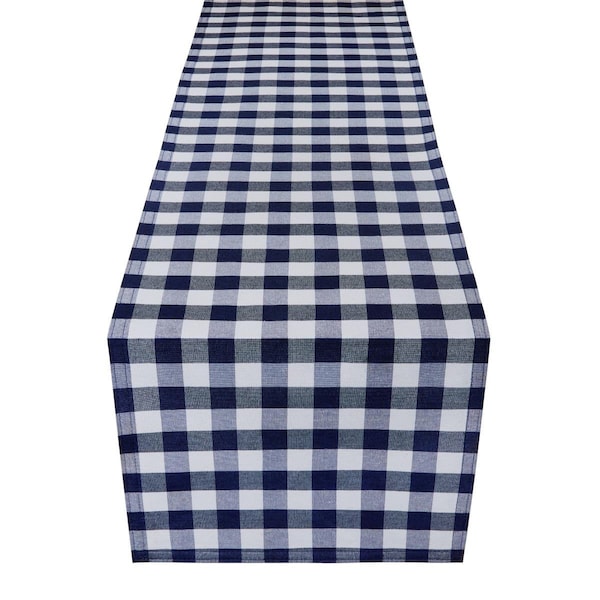 Achim Importing Achim  13 x 48 in. Buffalo Check Reversible Table Runner, Navy - BCRU48NY24