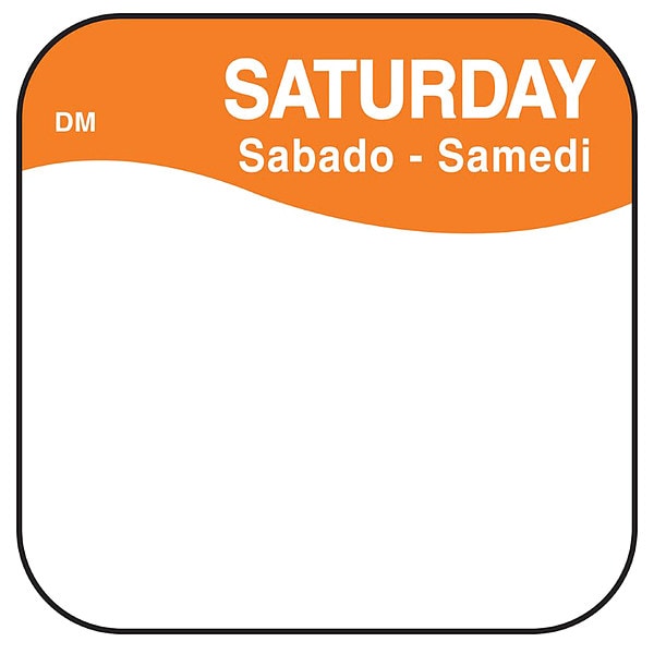 Daymark Food Safety Label, Orange/White, 3/4 in H - IT110037-6-SAT