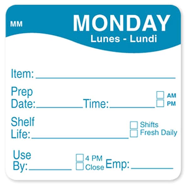 Daymark Food Safety Label, Red/White, 2 in H - IT120156-3-WED