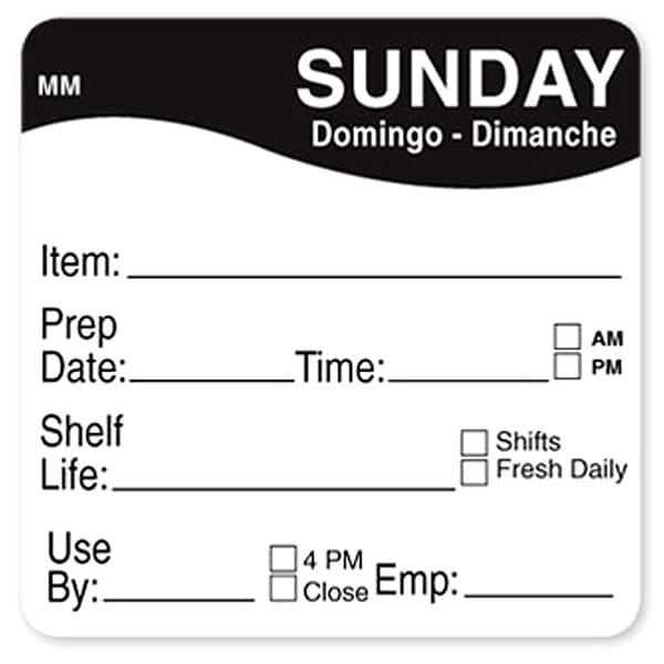 Daymark Food Safety Label, Brown/White, 2 in H - IT120156-4-THU