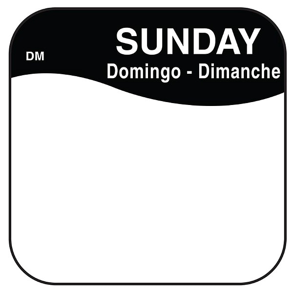 Daymark Food Safety Label, Black/White, 3/4 in H - IT110037-7-SUN