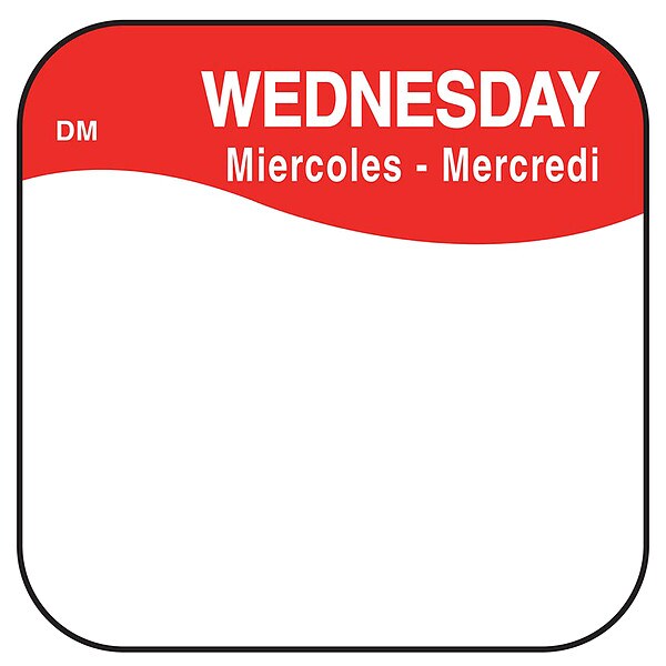 Daymark Food Safety Label, Red/White, 3/4 in H - IT110037-3-WED