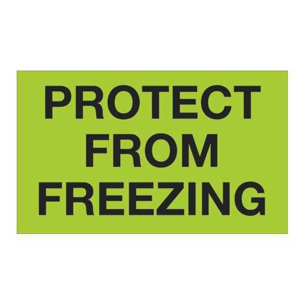 Tape Logic Tape Logic Climate Labels, "Protect From Freezing", 3" x 5", Fluorescent Green, 500/Roll - DL1329