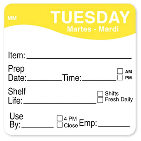 Daymark Food Safety Label, Orange/White, 2 in H - IT120156-6-SAT
