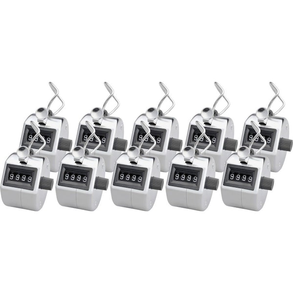 Contadores de cuenta Sparco, con anillo para el dedo, 4 dígitos, 10 piezas, color plata - SPR24100BX
