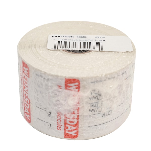 National Checking National Checking 2X3 Trilingual Item-Date-Use By Wednesday Red, PK500 - RIDU2303R