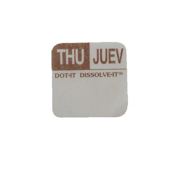 Commercial Dissolve-It 1 in x 1 in Thursday Label - 81443