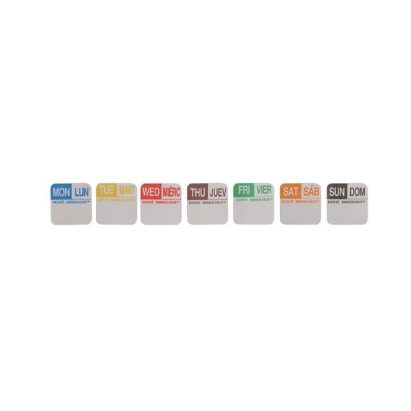 Commercial Dissolve-It 1 in x 1 in 7 Day Labels - 81439
