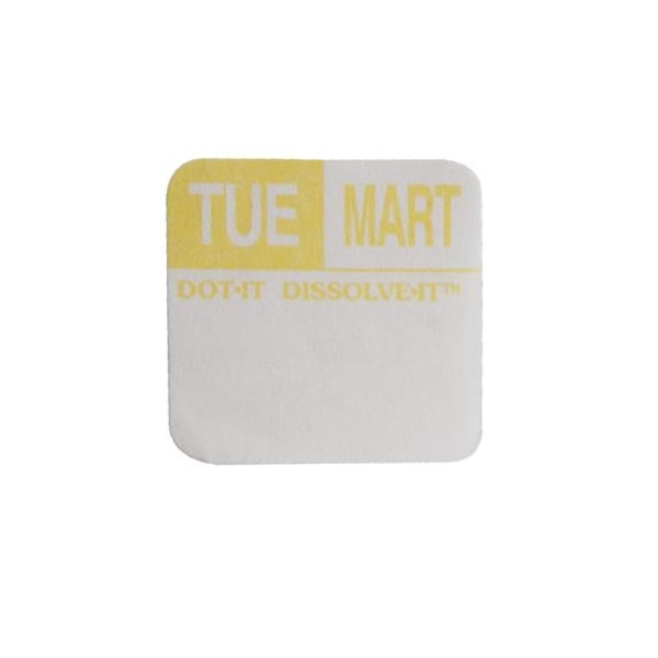Commercial Dissolve-It 1 in x 1 in Tuesday Label - 81441