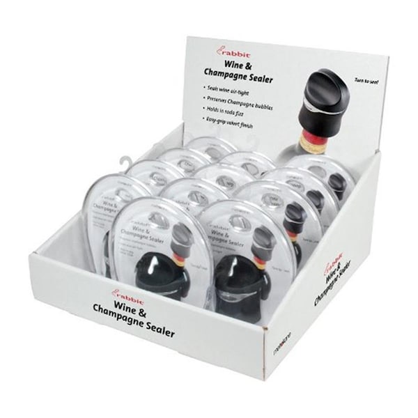 Metrokane W6115 Rabbit Wine w/ Champagne Sealer, 12PK - ME10523