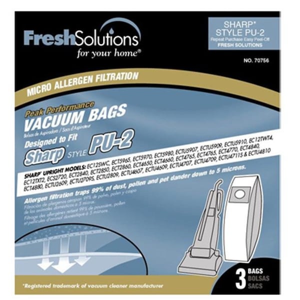 Elco Laboratories Elco Laboratories 70756 Sharp PU-2 Style Vacuum Bag; 3 Pack - 174287