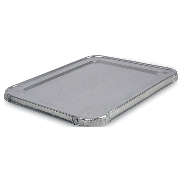 Boardwalk Aluminum Steam Table Pan Lids, Fits Half-Size Deep Pan, 290 Gauge, 0.63" Deep, 10.5 x 12.81, PK100 - BWKLIDSTEAMHF