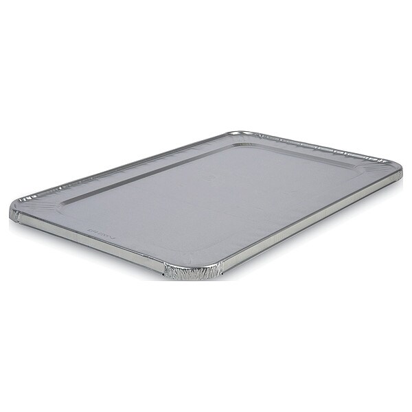 Boardwalk Aluminum Steam Table Pan Lids, Fits Full-Size Deep Pan, 380 Gauge, 0.63" Deep, 12.88 x 20.81, PK50 - BWKLIDSTEAMFL