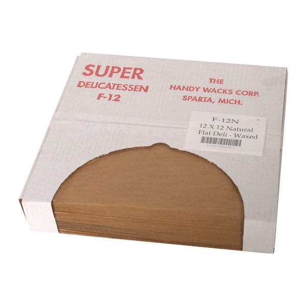 Handy Wacks Handy Wacks 12"x12"x2.5" Flat Brown Deli Paper, PK6000 - F-12N