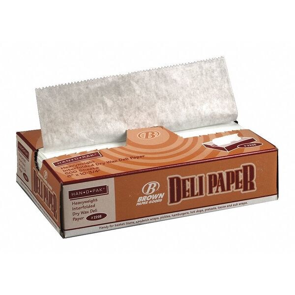 Value Brand Heavy Duty Waxed Deli Tissue Sheets, 8 x 10 3/4", PK 500 - E-7271