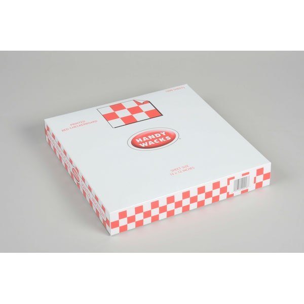 Handy Wacks Handy Wacks 12"x12"x2.5" Red Checkerboard Deli Wrap, PK6000 - FDP12RC