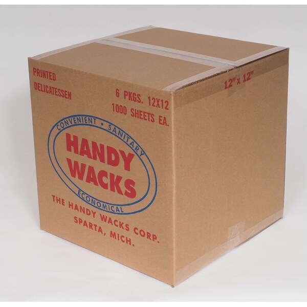 Handy Wacks Handy Wacks 12"x12"x2.5" Black Checkerboard Deli Wrap, PK6000 - FDP12BK