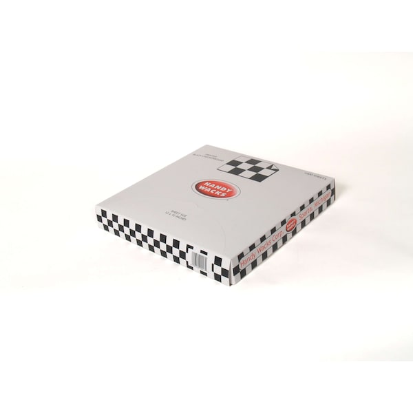 Handy Wacks Handy Wacks 12"x12"x2.5" Black Checkerboard Deli Wrap, PK6000 - FDP12BK
