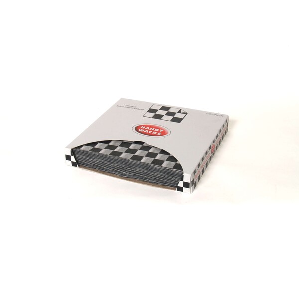 Handy Wacks Handy Wacks 12"x12"x2.5" Black Checkerboard Deli Wrap, PK6000 - FDP12BK