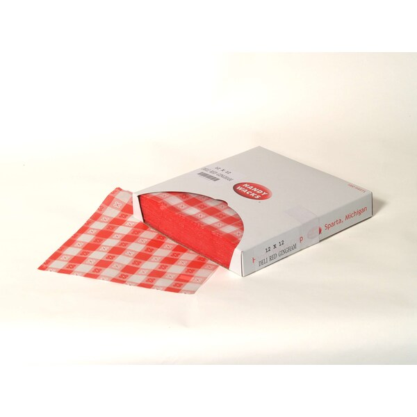 Handy Wacks Handy Wacks Red Gingham 12"x12" Sandwich Wrap, PK6000 - FDP12RG
