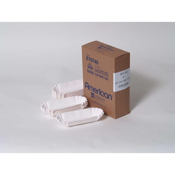 Handy Wacks Handy Wacks 8" Hot Dog Tray, PK3000 - HDT-8M