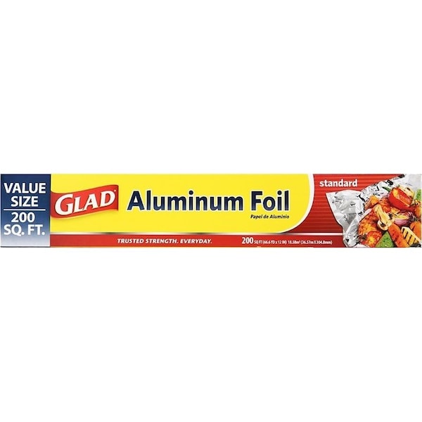Brand Buzz Glad Standard Foil, 200 sq-ft Capacity, Aluminum - BBP15452