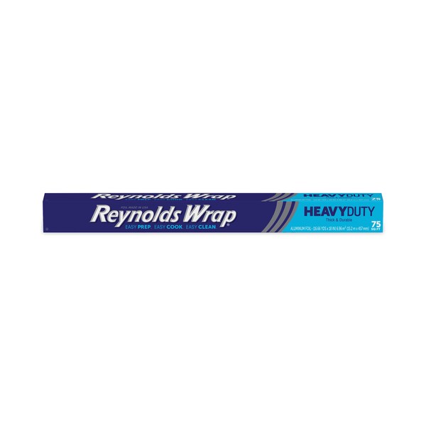 Reynolds Heavy Duty Aluminum Foil Roll, 18 x 75 ft, Silver, PK20 - PAC F28028