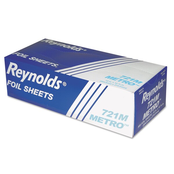 Reynolds Metro Pop-Up Aluminum Foil Sheets, 12 x 10 3/4, Silver, PK3000 PK - 721M