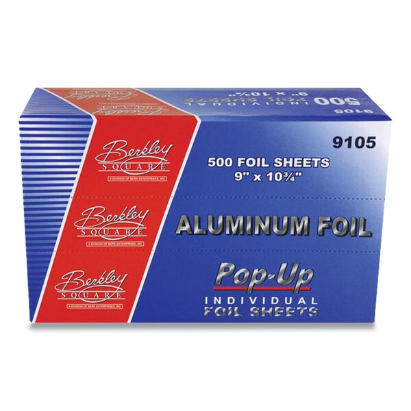 Berkley Square Pop-Up Aluminum Foil, 9 x 10.75, 500 Sheets/Pack, PK6, 6PK - 1379000