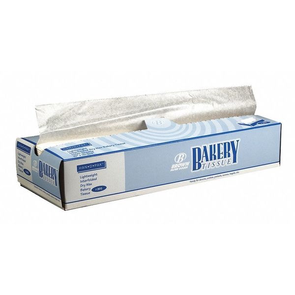 Value Brand Waxed Bakery Pick-Up Tissue Sheets, White, 15 x 10 3/4", PK1000 - E-7257