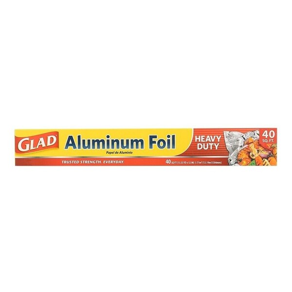Brand Buzz Glad Heavy-Duty Foil, 40 sq-ft Capacity, Aluminum - BBP0492
