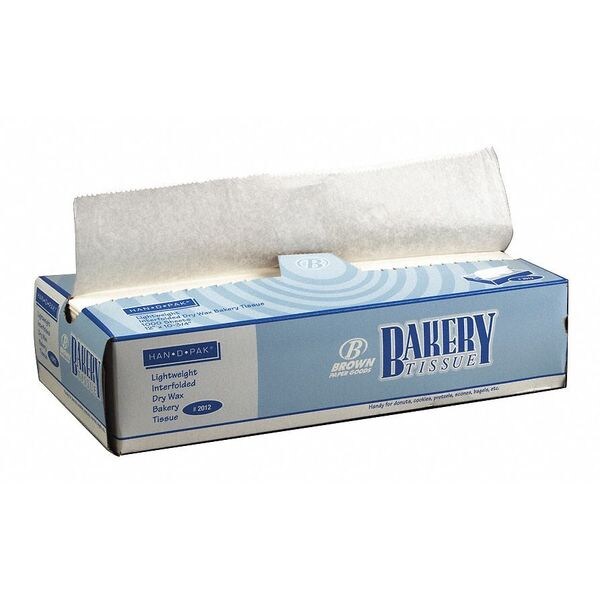 Value Brand Waxed Bakery Pick-Up Tissue Sheets, White, 12 x 10 3/4", PK1000 - E-7256
