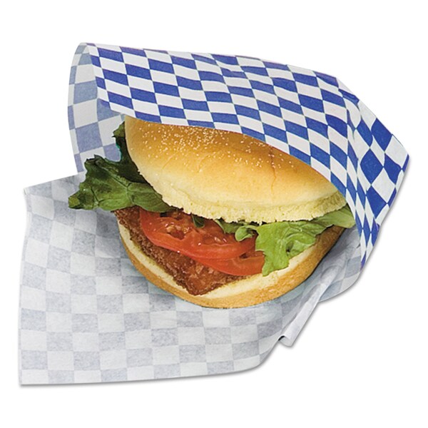 Bagcraft EcoCraft Grease-Resistant Paper Wrap/Liner, 12 x 12, Blue, PK5000 - P057850