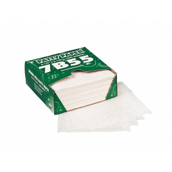 Value Brand Patty Paper Sheets, Waxed, 5 1/2 x 5 1/2", PK 1000 - F-4091