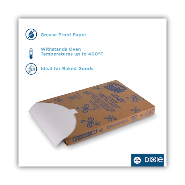 Dixie Pan Liners, Greaseproof, 16x24, Wht, PK1000 - DIX LO10