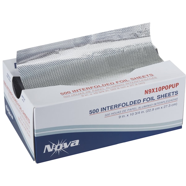 Non-Branded Aluminum Foil Pop-Up Sheets - 9 x 10 3/4in, 500PK - AFS0910