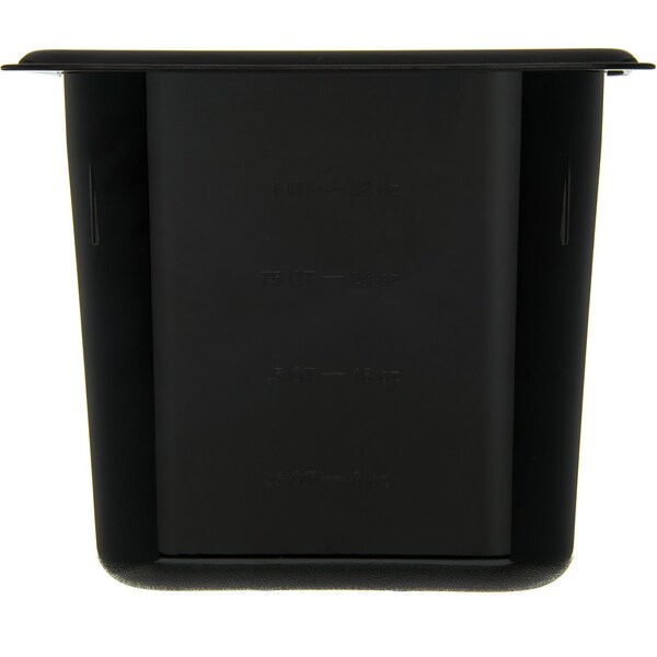 Carlisle Foodservice Food Pan PC, 6", DP, 1/9, Blk, PK6 - 3068803