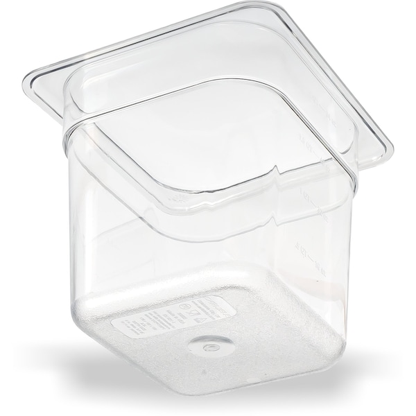 Carlisle Foodservice Food Pan PC, 6", DP, 1/6, Clr, PK6 - 3068507