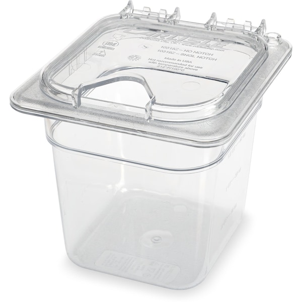 Carlisle Foodservice Food Pan PC, 6", DP, 1/6, Clr, PK6 - 3068507