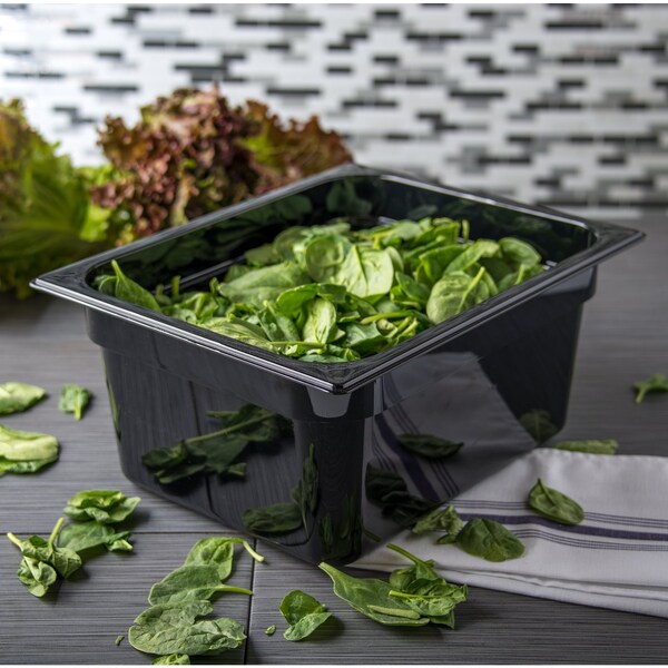 Carlisle Foodservice Half Food Pan PC, 6" D, Black, PK6 - 10222B03