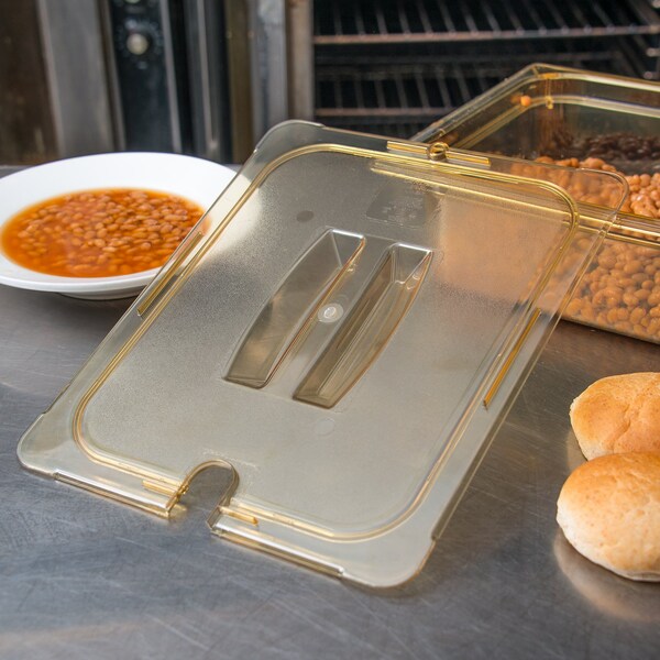 Carlisle Foodservice Univ Hndl Notchd Lid, 1/2 Food Pan HH, PK6 - 10431U13